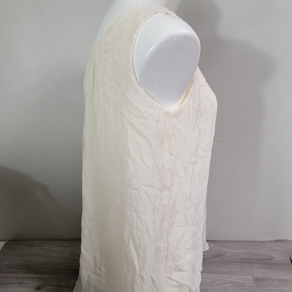 Bella Umbra Cream Tank Top Silk Asymetrical Size S Lightweight‎ Breezy Waterfall - Picture 5 of 12